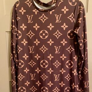 Designer Brown and cream Long dress